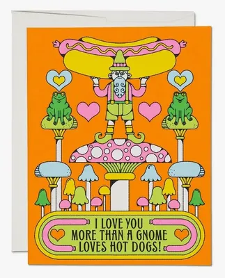 Gnomes Love Hot Dogs Card