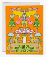 Gnomes Love Hot Dogs Card