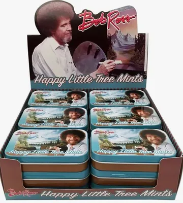 Grandpa Joe's Candy Shop Bob Ross Happy Little Tree Mints 18ct Candy Tin