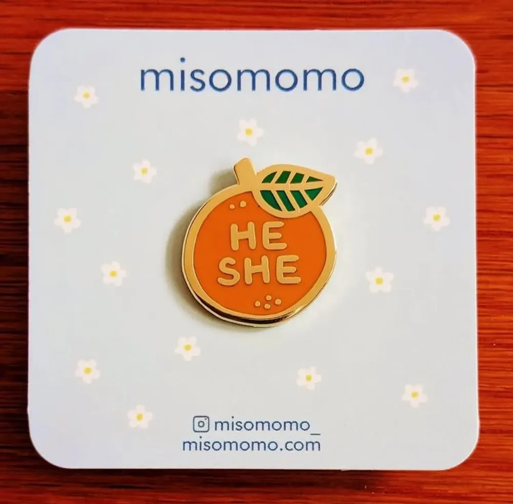 Pronoun Orange Pin He/She