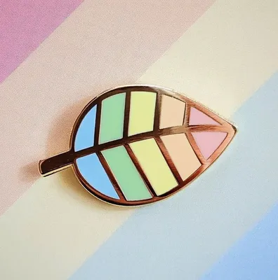 Rainbow leaf Pride Pin