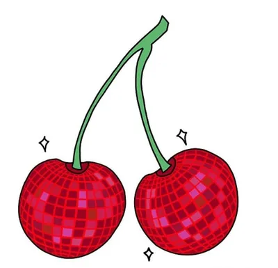 Redbubble Cherry Disco Balls Sticker