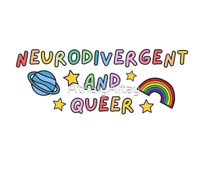 Redbubble Neurodivergent and Queer Rainbow Sticker