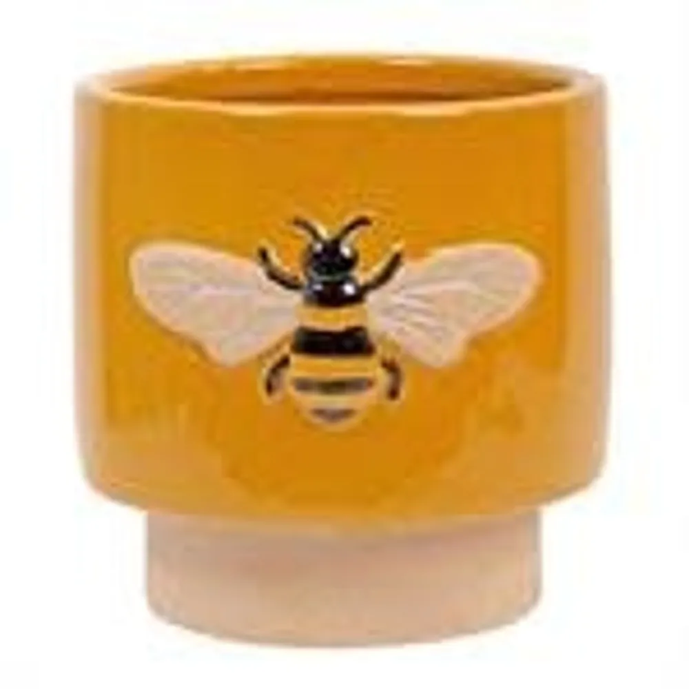 Bee Ceramic Planter, 4.5"D