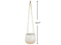 Boho Artisinal Hanging Planter, 4.75"D, brown box