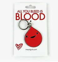 I Heart Guts Blood Drop Enamel Keychain