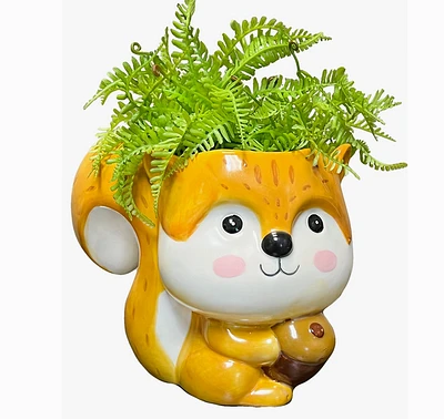 Streamline Ceramic Squirrel Planter