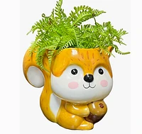 Streamline Ceramic Squirrel Planter