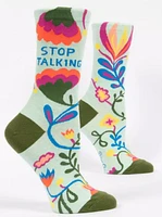 Blue Q Stop Talking Womens Crew Socks