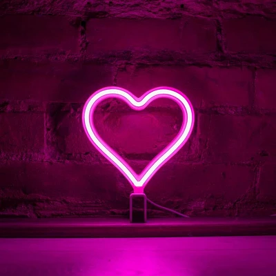 Our Glowing Hearts Mini Neon Heart- Pink