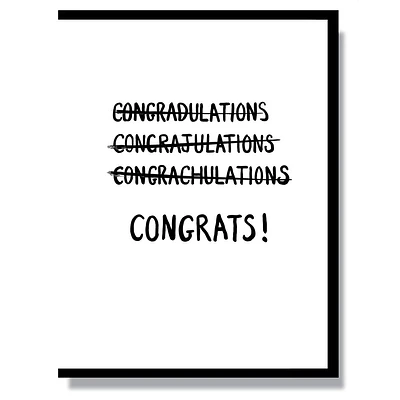 Can't Spell Congrats Greeting Card