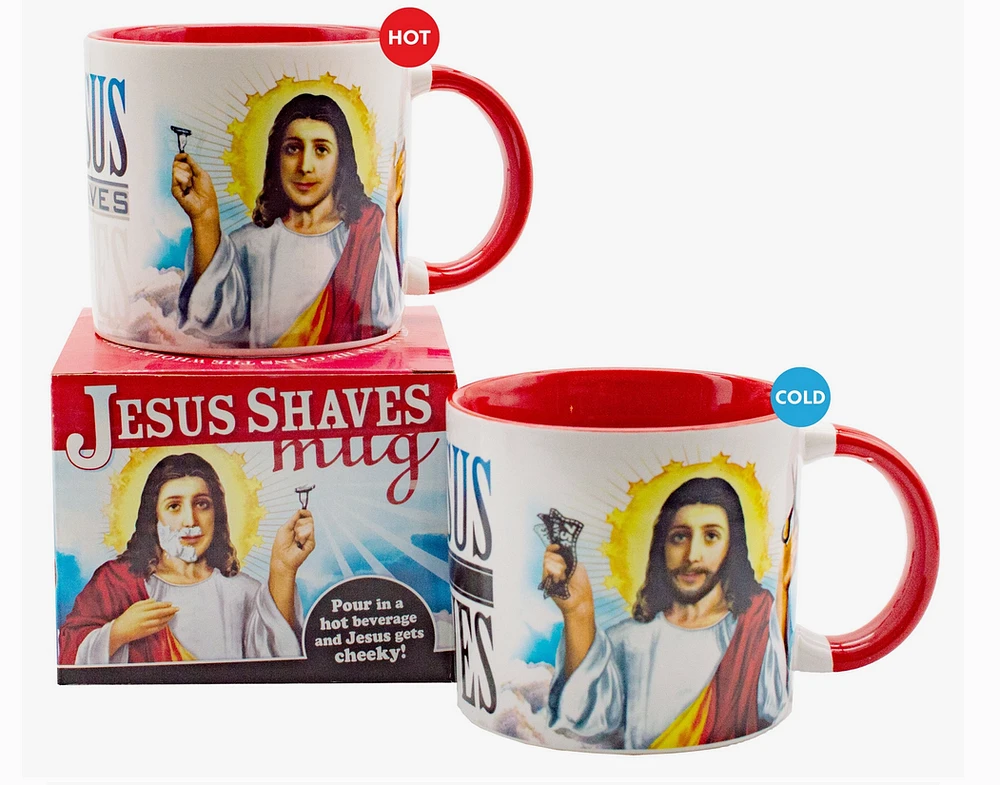 Jesus Shaves Heat-Changing Coffee Mug