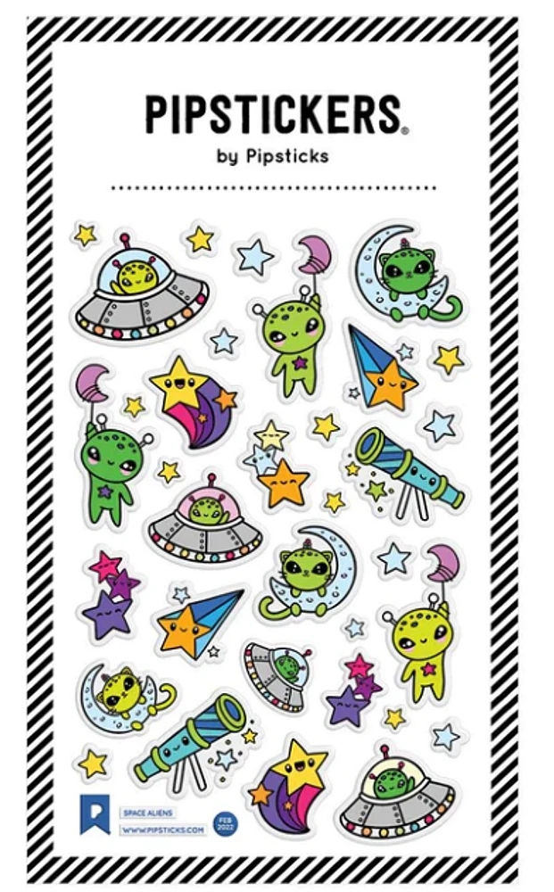 Puffy Space Aliens Stickers