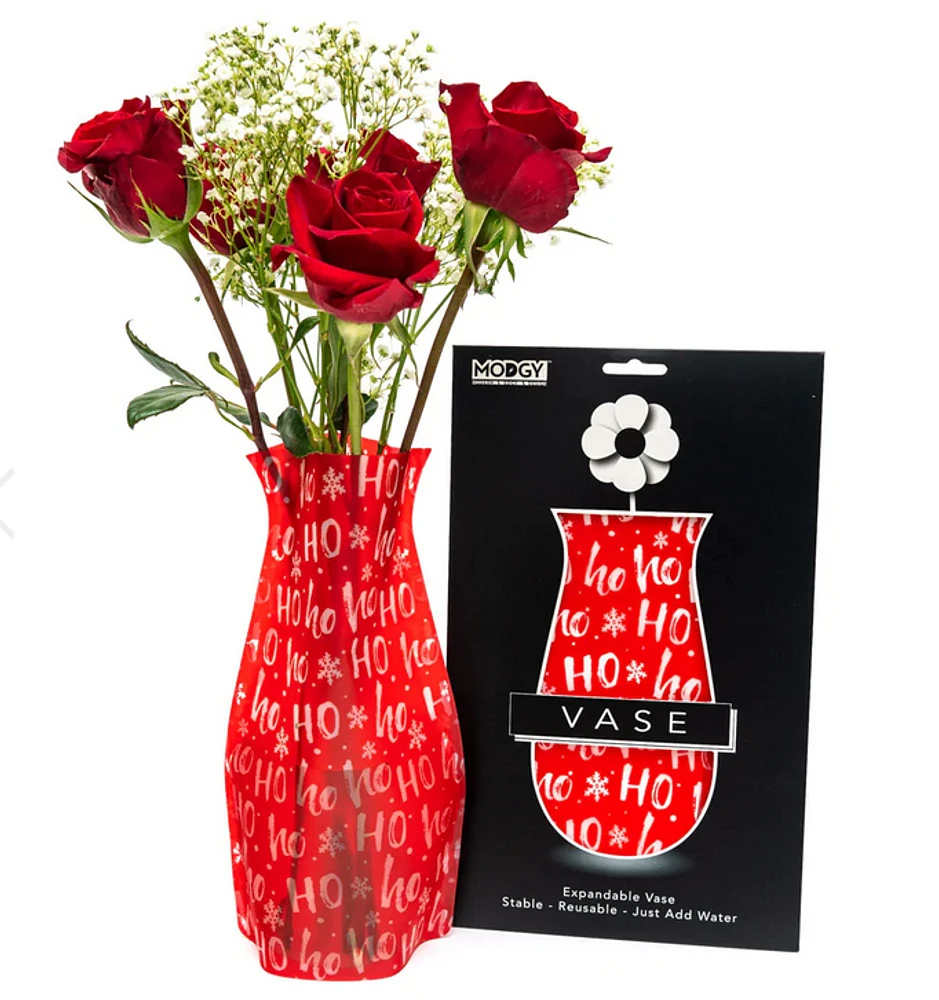 Expandable Seasonal Vase: Ho Ho Ho