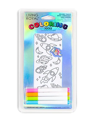 Coloring Socks- Space Adventure