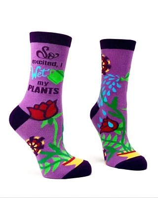 So Excited I Wet My Plants Crew Socks