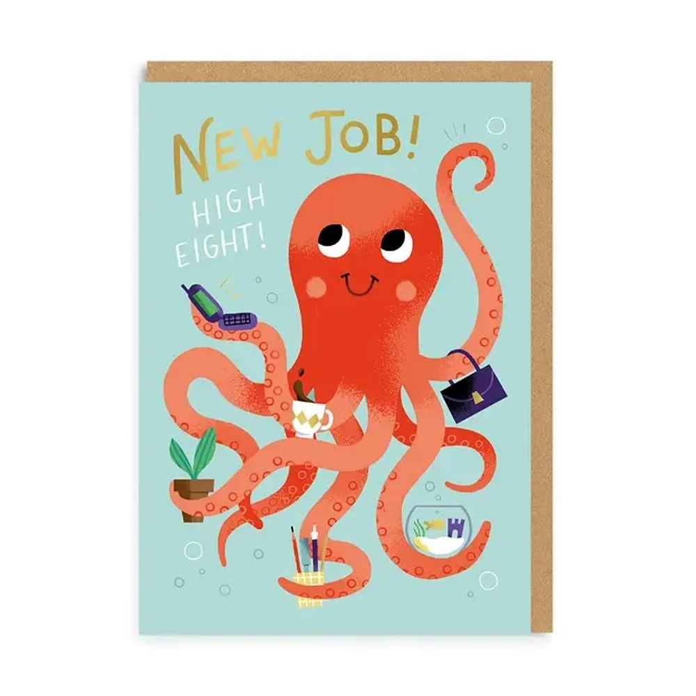 New Job Octopus Greeting Card