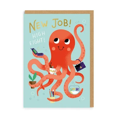 New Job Octopus Greeting Card