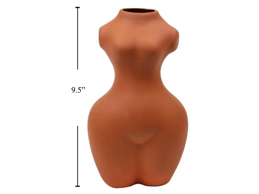 Terracotta Female Figure Vase