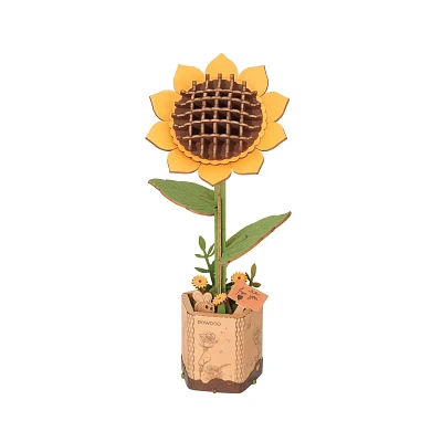 3D Wooden Flower Puzzle: Sunflower