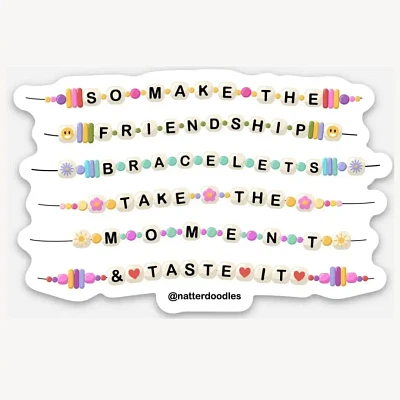 Taylor Swift Friendship Bracelets You're On Your Own Kid Sticker