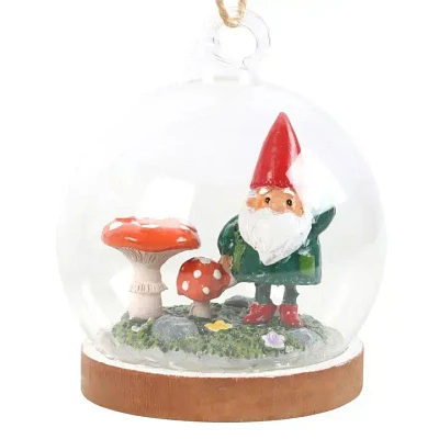 Gnome Glass Dome Hanging Decoration