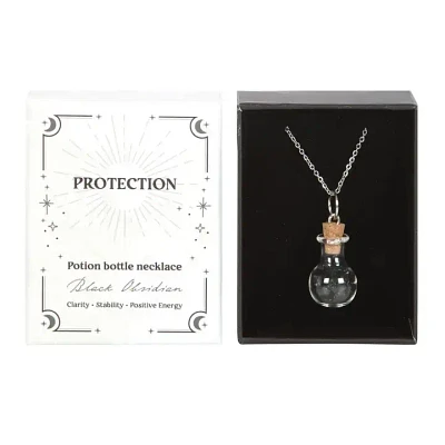 Obsidian Potion Bottle Necklace