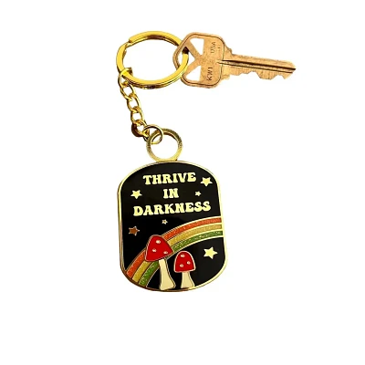 Thrive in Darkness Retro Enamel Keychain