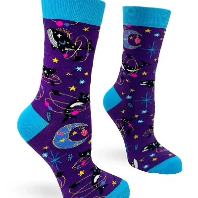 Celestial Space Whales Women's Crew Socks