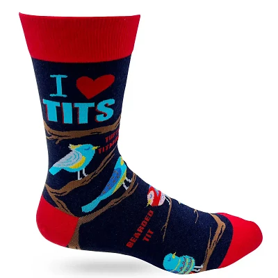 I Heart Tits Men's Novelty Crew Socks