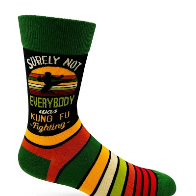 Kung Fu Fighting Men's Novelty Crew Socks