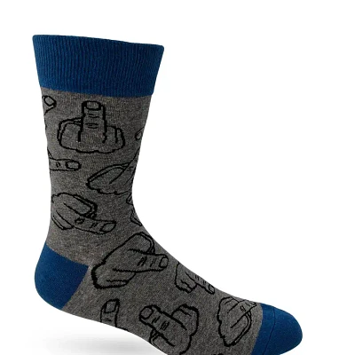 Flip Off Finger Men's Novelty Crew Socks