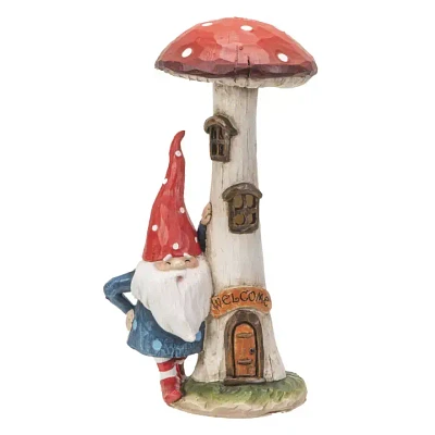 Gnome with Led Mushroom House