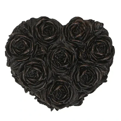 Black Roses Heart Box Jewelry Organizer