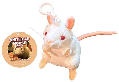 White Lab Mouse key chain