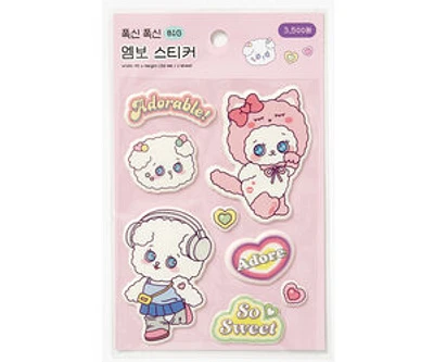 Embossed stickers - Kitty