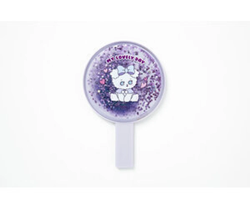 Artbox Glitter Round Hand Mirror Violet Bichon