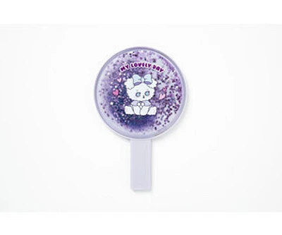 Artbox Glitter Round Hand Mirror Violet Bichon