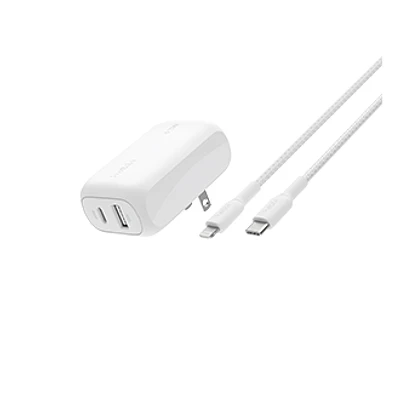 Belkin 42W Dual Wall Charger with USB-C to Lightning Cable