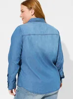Taylor Medium Wash Denim Button-Down Shirt