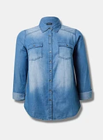 Taylor Medium Wash Denim Button-Down Shirt