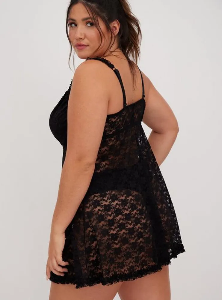 Simply Lace Babydoll With Ruffle Trim