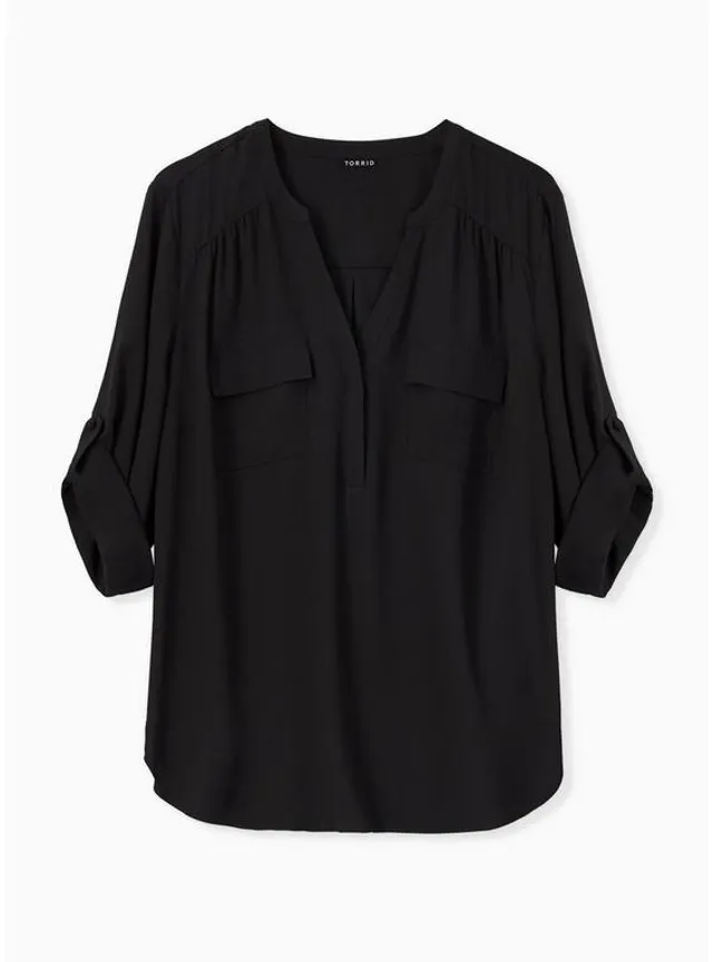 Torrid Black Floral Print Short Sleeve Georgette Top Size 4X - $22 - From  Amanda
