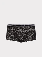 Lace Mid-Rise Cheeky Logo Panty