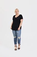 Girlfriend Heritage Slub V-Neck Tee