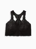 Unlined Lace Solid Racerback Bralette