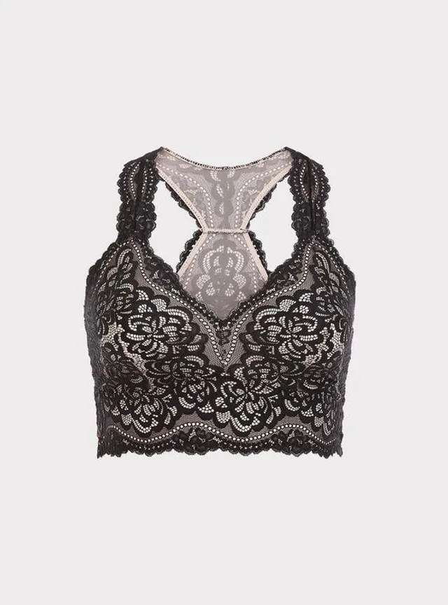 BKEssentials Sheer Lace Lined Bralette - Women's Intimates in