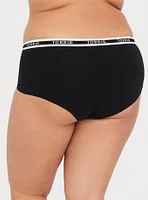 Cotton Mid-Rise Cheeky Logo Panty