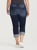 Crop Boyfriend Straight Vintage Stretch Mid-Rise Jean