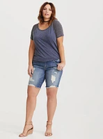 Bermuda Boyfriend Vintage Stretch Mid-Rise Short